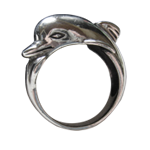 Zilveren dolfijn ring