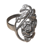 Zilveren ring met roos